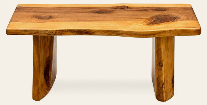 Natural wood solid redwood coffee table with rich cathedral grain and low-slung lines - Whats New Furniture Portland OR