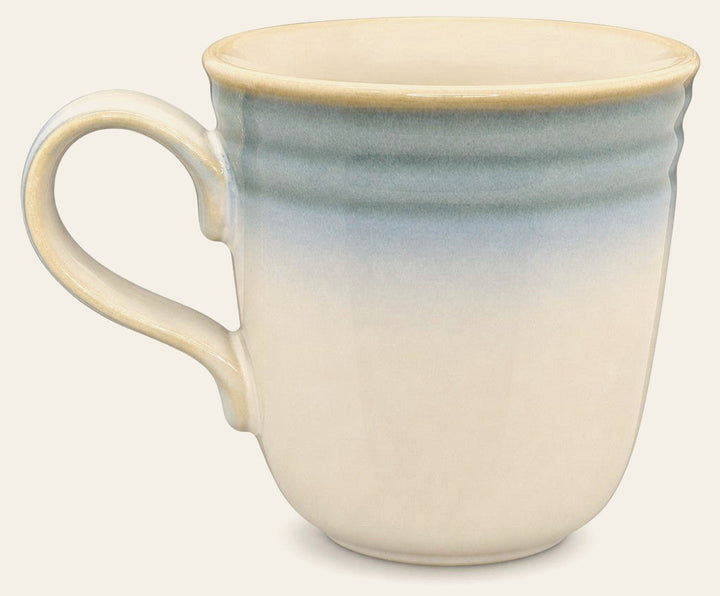 Cream and blue Noritake stoneware serving dish with painterly blue detailing made in Japan - Whats New Furniture Portland OR
