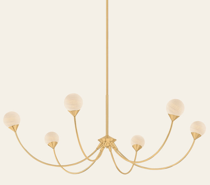 Natasha 6-Light Chandelier, Aged Brass by Mitzi - product view - Whats New Furniture Portland OR