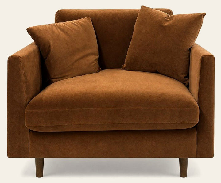 Oasis Chair and a Half in Marquis Rust front view - oversized accent chair by Stanton - Whats New Furniture Portland OR
