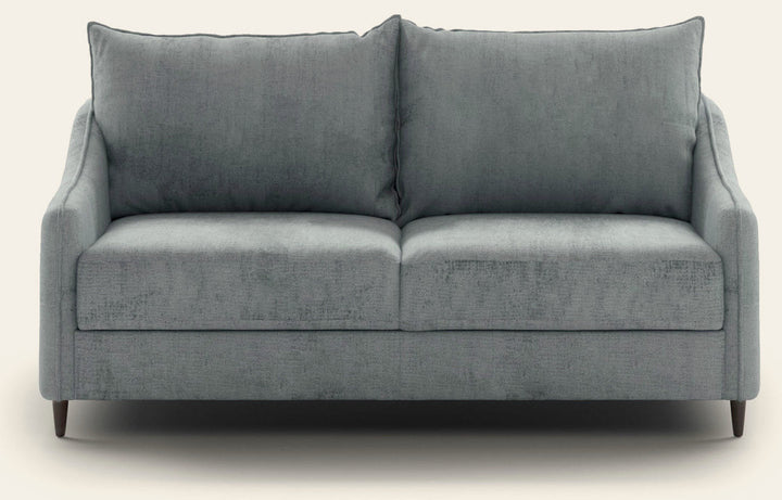 Ethos Queen Loveseat Sleeper in Harmony 72, Walnut legs — closed sofa, front view - What's New Furniture, Portland Oregon