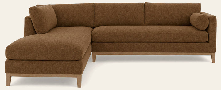 Leo 2-Piece Chaise Sectional in Golden Ocher - Hand-Built USA sectional by Rowe - Whats New Furniture Portland OR