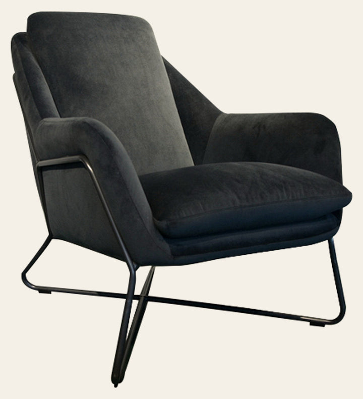 Romeo Lounge Chair - Dark Grey Velvet - Whats New Furniture Portland OR