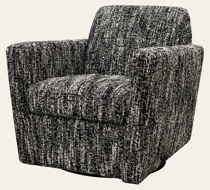 Cooper Swivel Club Chair - Chanel Black - Whats New Furniture Portland OR