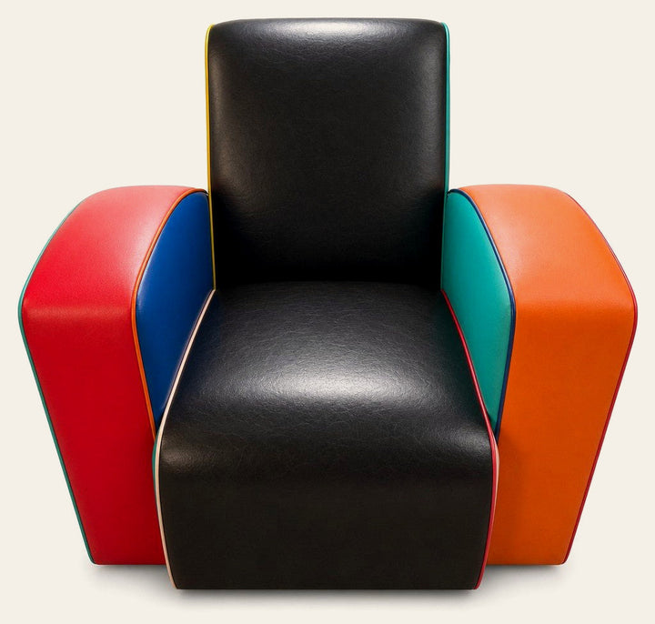 Multicolor black 80s Pop Art lounge chair by Henry Segil with sculptural frame
