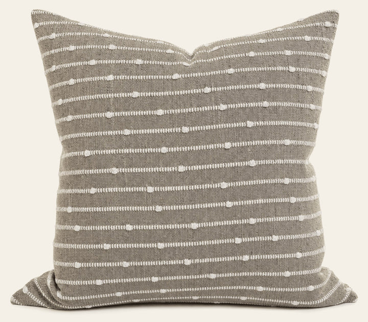 Deja Vu Harvest Slub Stripe Throw Pillow front view by Decor Fifty-Five - Whats New Furniture Portland OR