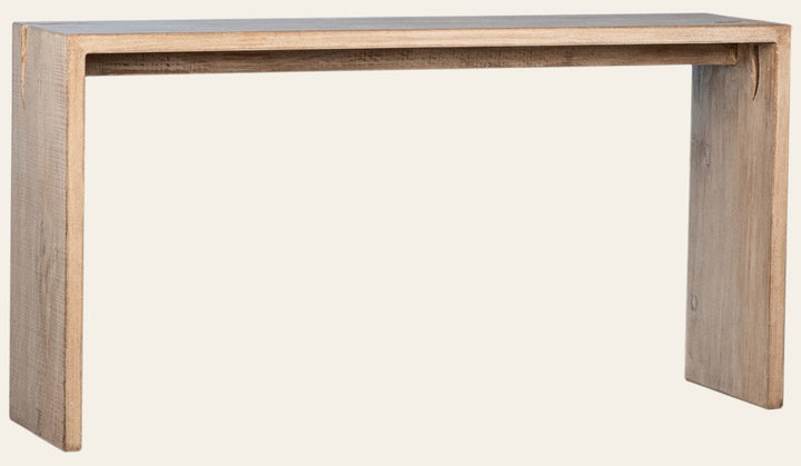 Merwin Console Table - Reclaimed Pine Light Warm Wash front three-quarter view - Console Tables by Dovetail - Whats New Furniture Portland OR