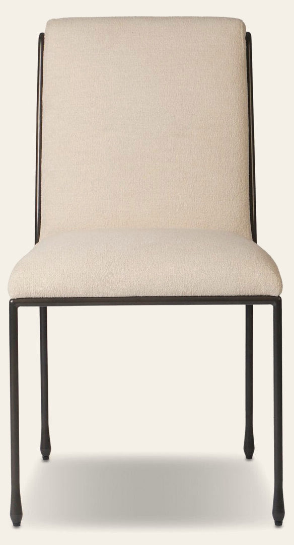 Decker Dining Chair in Crypton Wayfarer Snow front studio view - Whats New Furniture Portland OR