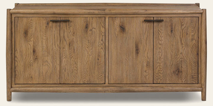 Glenview 4 Door Sideboard in Weathered Oak front studio view - Whats New Furniture Portland OR
