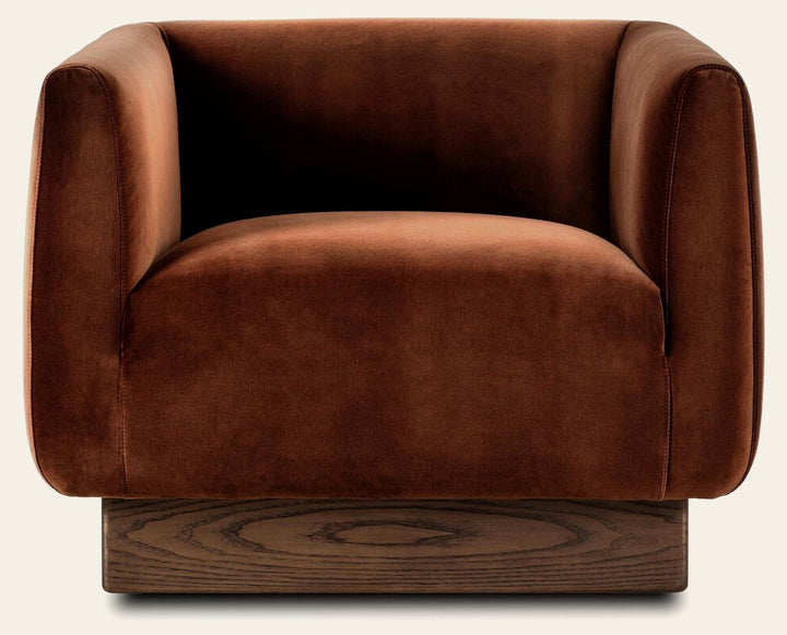 Samir Swivel Chair in Surrey Auburn front studio view - Whats New Furniture Portland OR