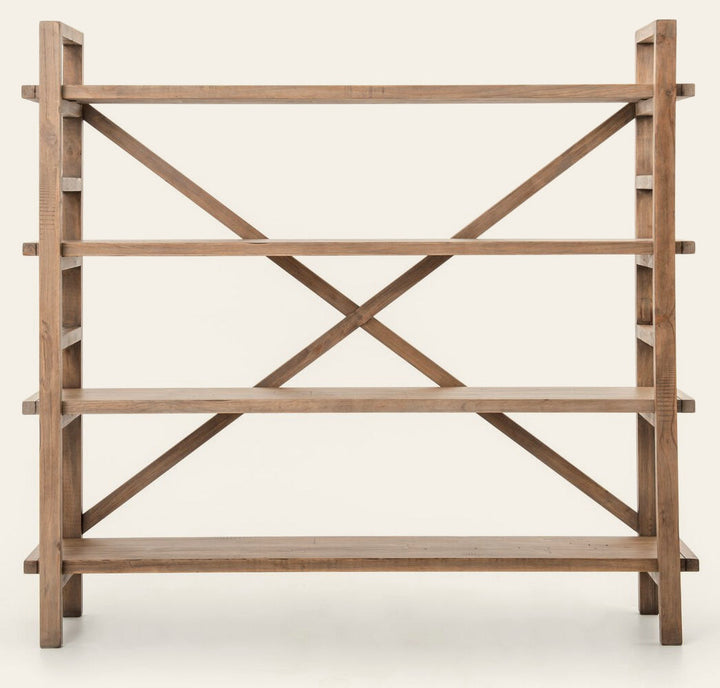 Toscana Large Bookshelf in Sundried Wheat front studio view - Whats New Furniture Portland OR