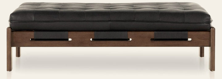 Halston Cocktail Ottoman in Heirloom Black front studio view - Whats New Furniture Portland OR