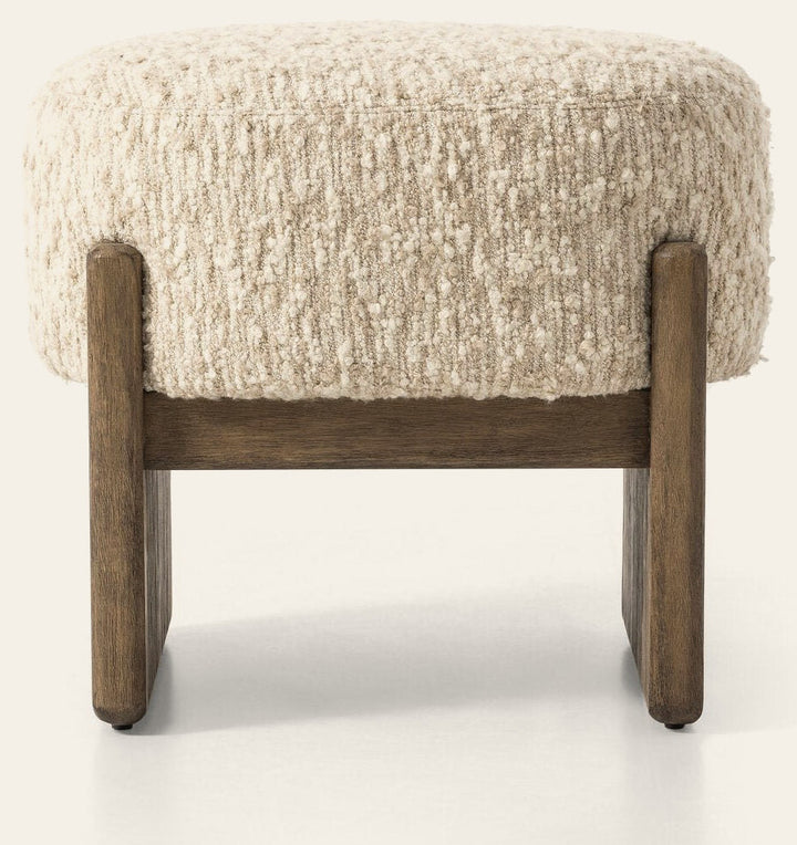Kirby Accent Stool in Solema Cream front studio view - Whats New Furniture Portland OR