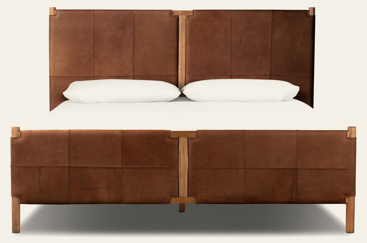 Salado Bed in Heirloom Sienna front studio view - Whats New Furniture Portland OR