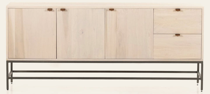 Trey Sideboard in Dove Poplar front studio view - Whats New Furniture Portland OR