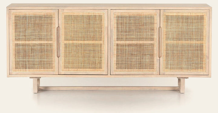 Clarita Sideboard in White Wash Mango front studio view - Whats New Furniture Portland OR