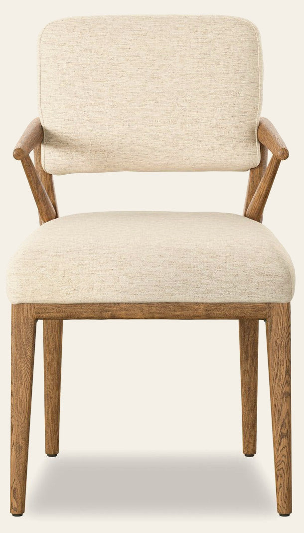 Deidre Dining Chair in Crypton Nomad Snow front studio view - Whats New Furniture Portland OR