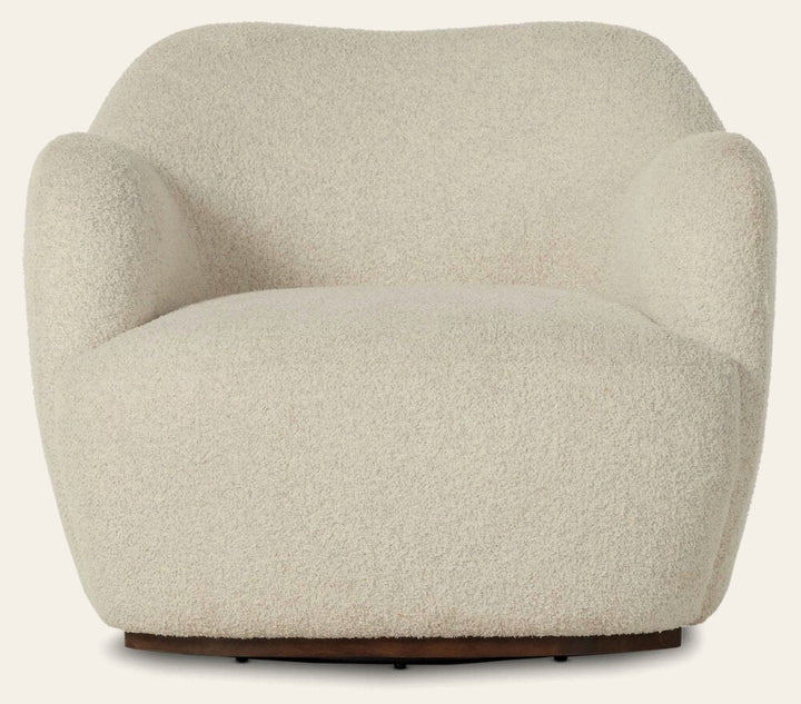 Julius Swivel Chair in Sheldon Ivory front studio view - Whats New Furniture Portland OR