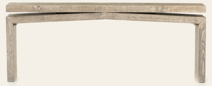 Matthes Console Table - 79" in Weathered Wheat front studio view - Whats New Furniture Portland OR