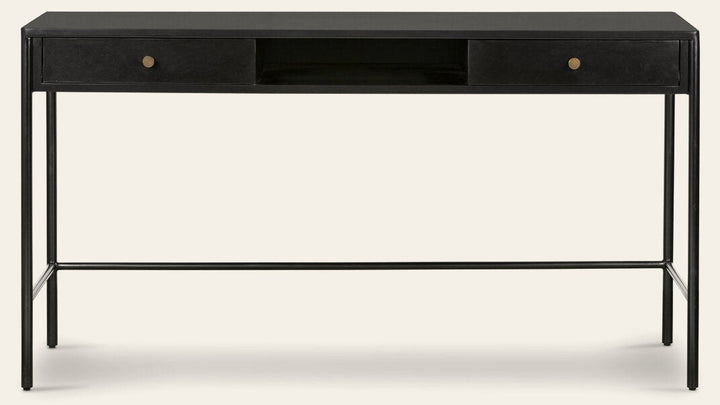 Soto Desk in Black front studio view - Whats New Furniture Portland OR