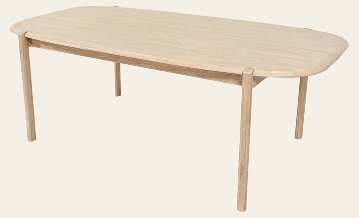 Runway Dining Table in Light Oak, three-quarter angle - Whats New Furniture