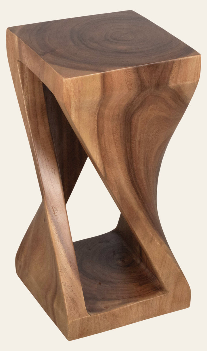 Twisted Wood Accent Table 24", Natural front view - side table by Sagebrook Home - Whats New Furniture Portland OR