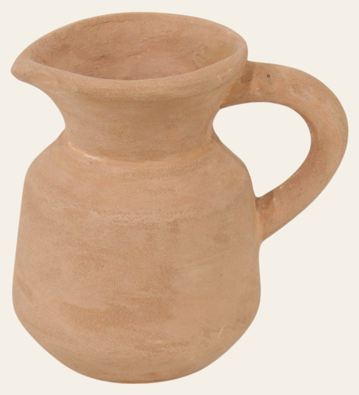 Terracotta Pitcher Bud Vase 6", Natural front view - bud vase by Sagebrook Home - Whats New Furniture Portland OR