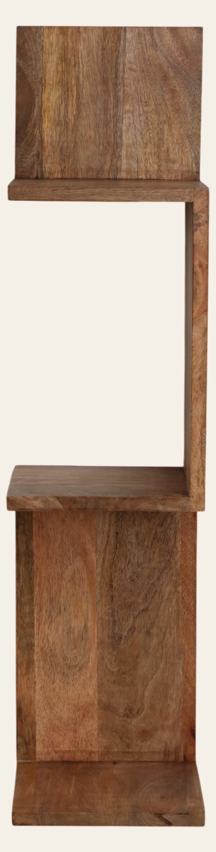 Mango Wood Zig Zag Wall Shelf 33" front view - wall shelf by Sagebrook Home - Whats New Furniture Portland OR