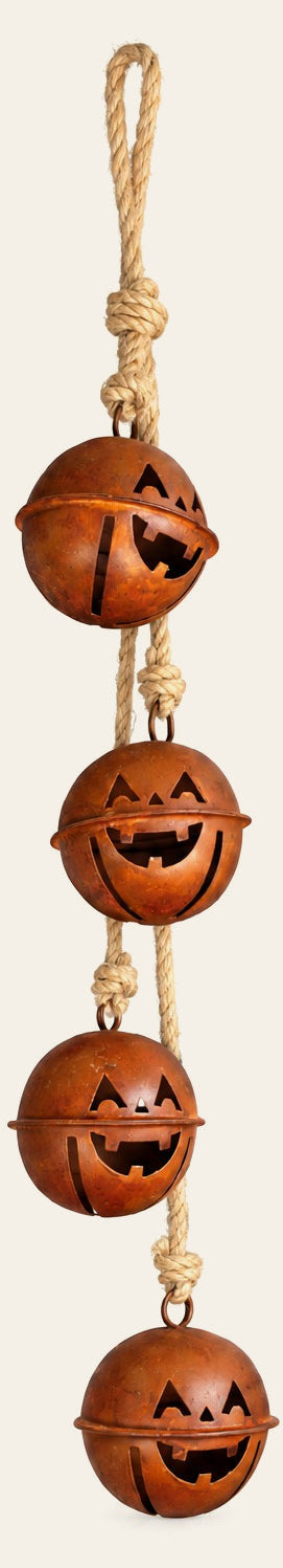 Halloween Jack-O'-Lantern Jingle Bell Cluster on a studio background - home decor by Kalalou - Whats New Furniture Portland OR