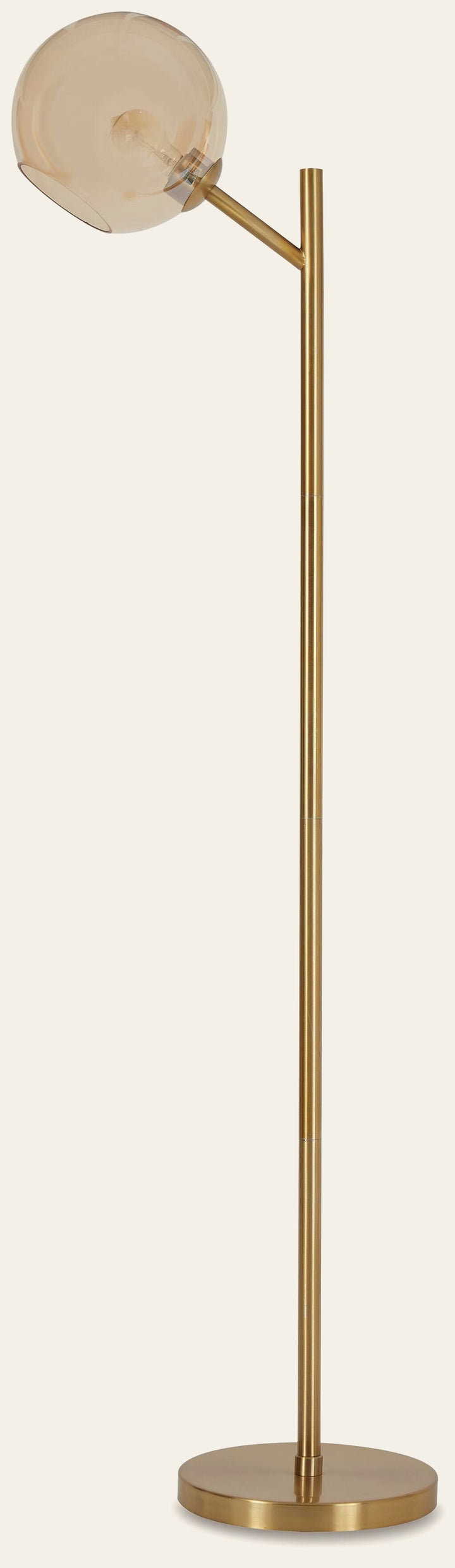 Abanson Amber Glass Floor Lamp in Amber/Gold Finish — official Ashley Furniture studio view