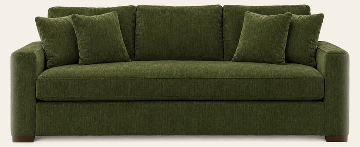 Nova Sofa in Lush Spinach - studio front view - Stanton - Whats New Furniture Portland OR