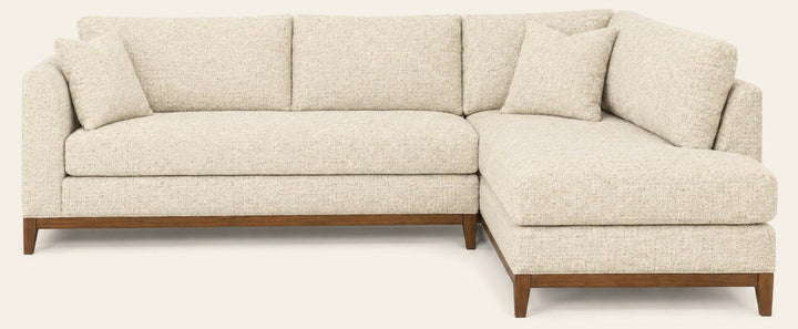 Aspen Open Chaise Sectional in Phat Cream, right-hand chaise - studio front view - Stanton - Whats New Furniture Portland OR
