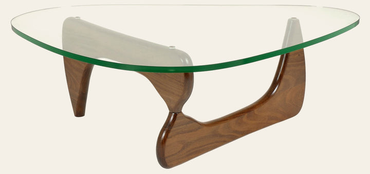 Kyoto Walnut Glass Top Coffee Table in Walnut - front studio view - Whats New Furniture Portland