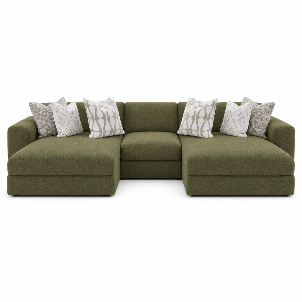 Drift Twin-Chaise Lounger 149" in Vintage Moss