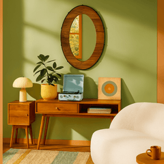 Wood Mirror detail view - Whats New Furniture - Portland, Oregon
