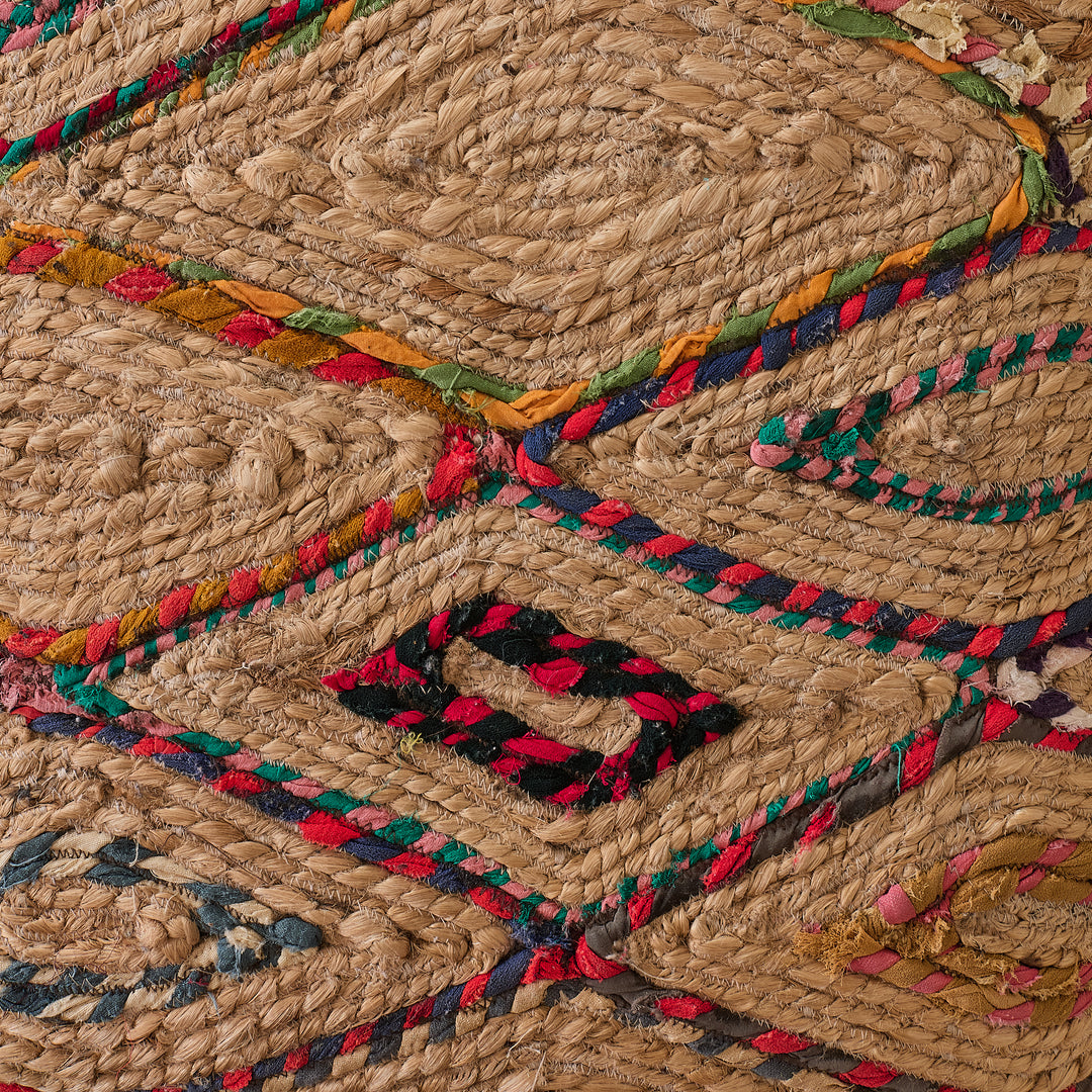 Woven Jute Stool detail view 3 - Whats New Furniture - Portland, Oregon