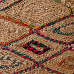 Woven Jute Stool detail view 3 - Whats New Furniture - Portland, Oregon