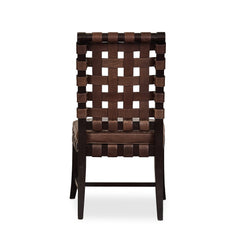 Woven Leather Dining Chairs (4) detail view 3 - Whats New Furniture - Portland, Oregon