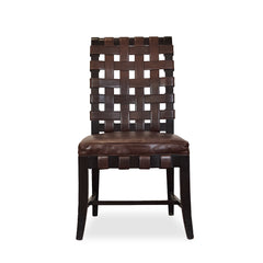 Woven Leather Dining Chairs (4) - Whats New Furniture - Portland, Oregon