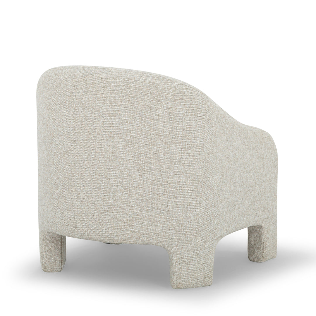 Wren Armchair in Fawn back view - curved boucle armchair private label - Whats New Furniture Portland OR