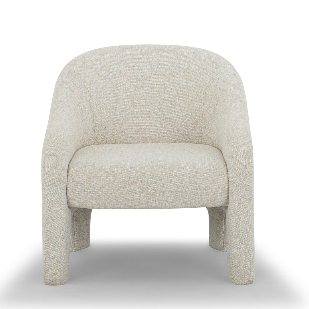 Wren Armchair in Fawn - curved boucle armchair private label - Whats New Furniture Portland OR