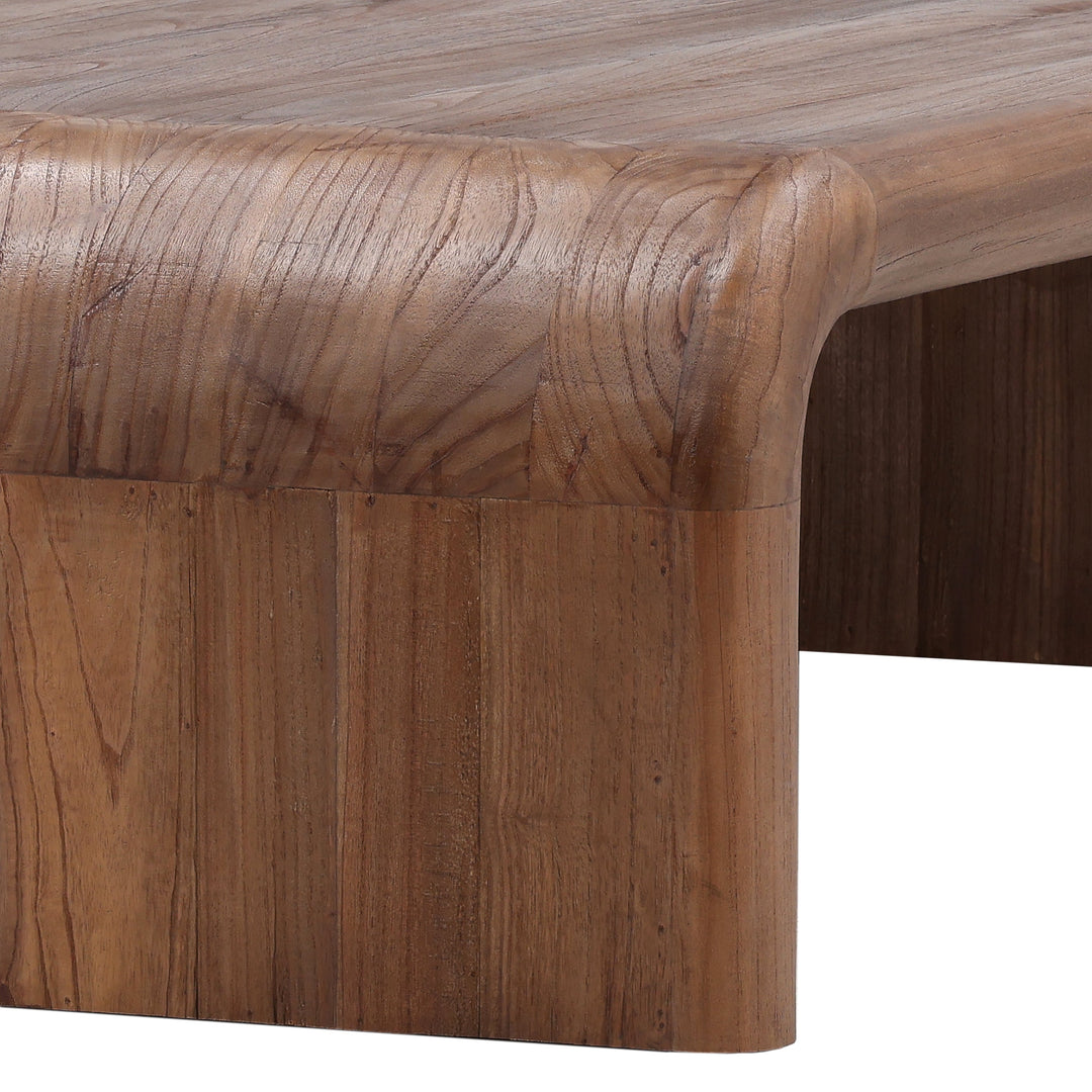Wynne Coffee Table - Medium Brown Mindi Wood wood construction detail 2 - Coffee Tables by Dovetail - Whats New Furniture Portland OR