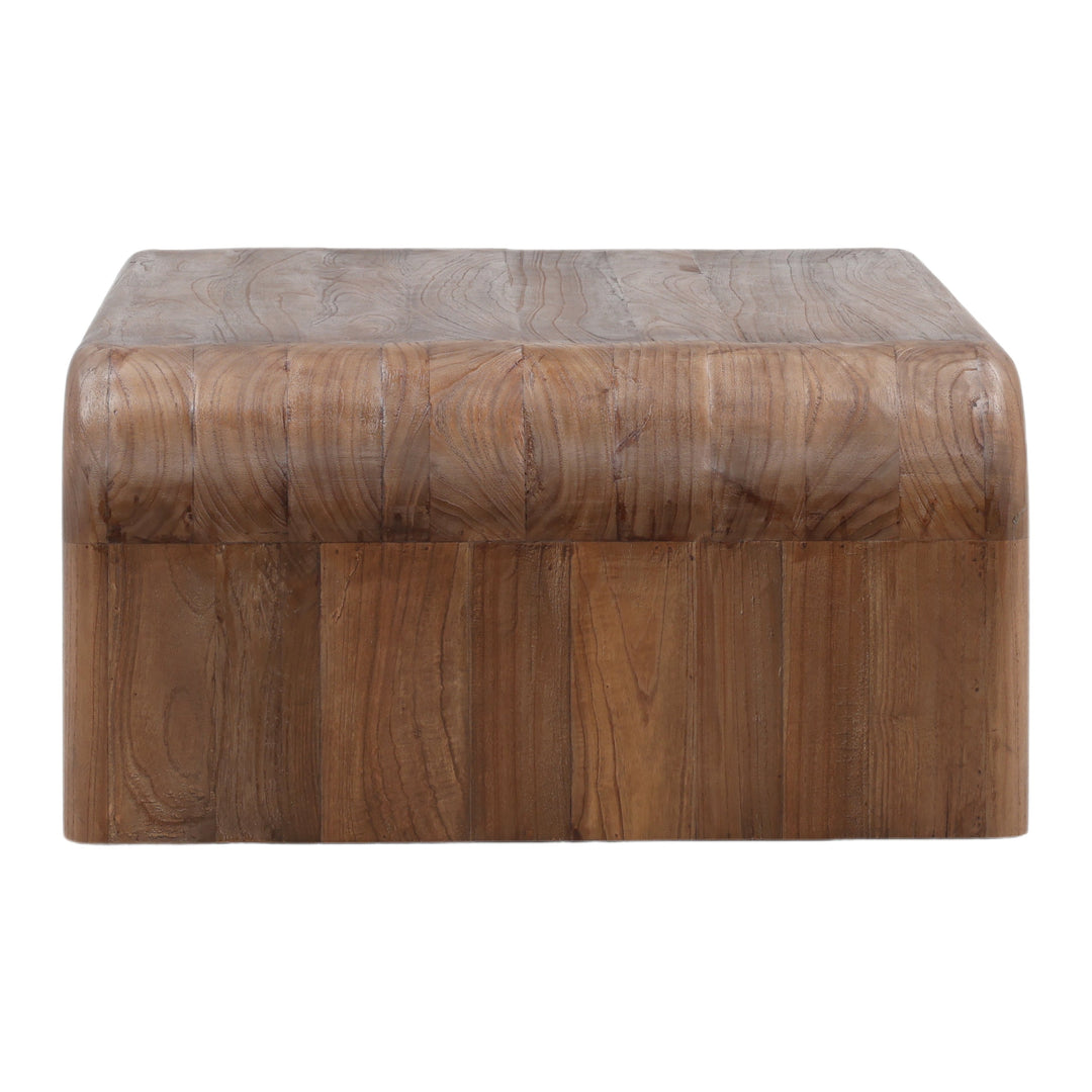 Wynne Coffee Table - Medium Brown Mindi Wood side profile - Coffee Tables by Dovetail - Whats New Furniture Portland OR