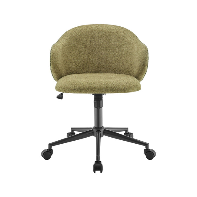 Zevia Fabric Swivel Office Armchair in Raya Green/Trellis Green - front studio view - Whats New Furniture Portland