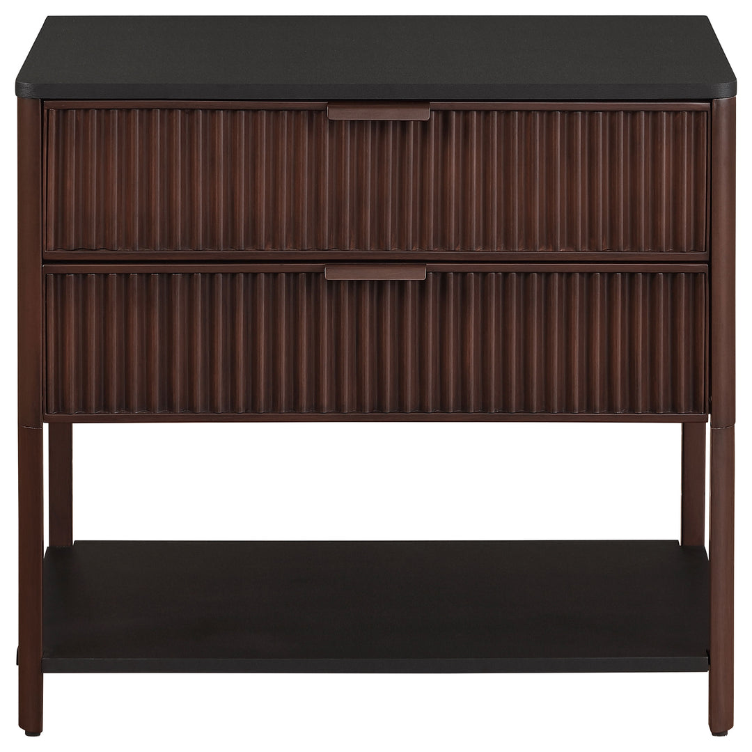 Zimmerlee 2-drawer Side Table with Shelf Rust Brown - What&