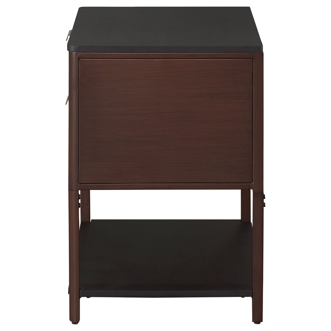 Zimmerlee 2-drawer Side Table with Shelf Rust Brown - What&
