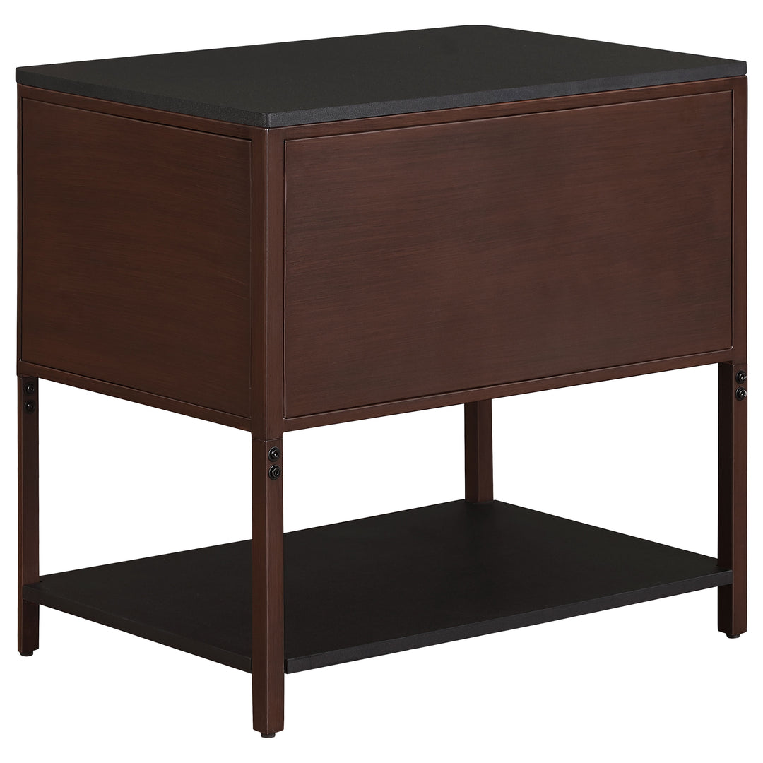 Zimmerlee 2-drawer Side Table with Shelf Rust Brown - What&