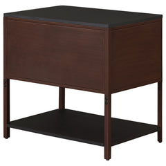 Zimmerlee 2-drawer Side Table with Shelf Rust Brown - What&