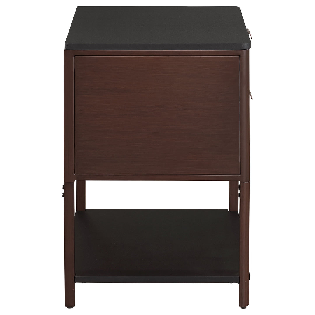 Zimmerlee 2-drawer Side Table with Shelf Rust Brown - What&