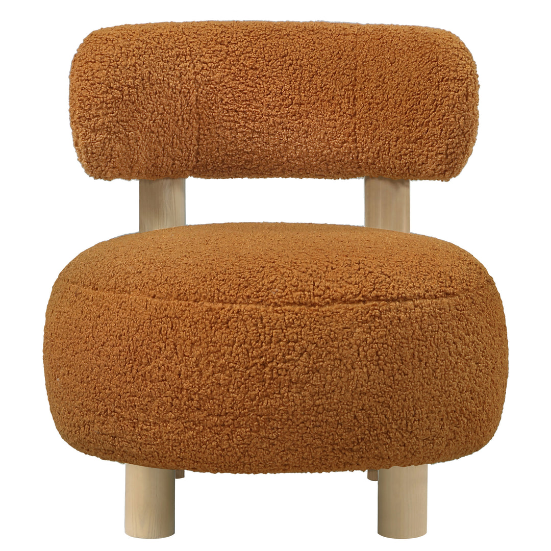 Zonie Boucle Upholstered Barrel Back Accent Chair Orange - What&